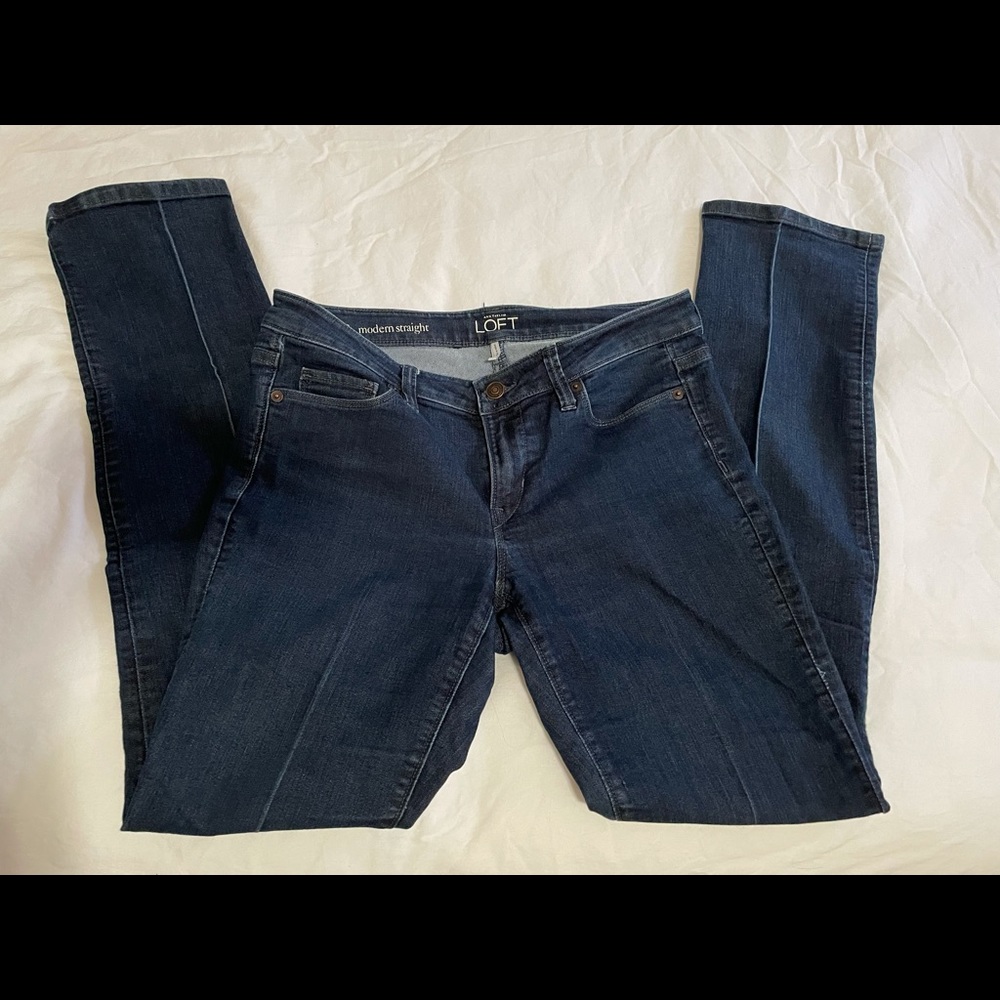 Loft Modern Straight Dark Wash Jean